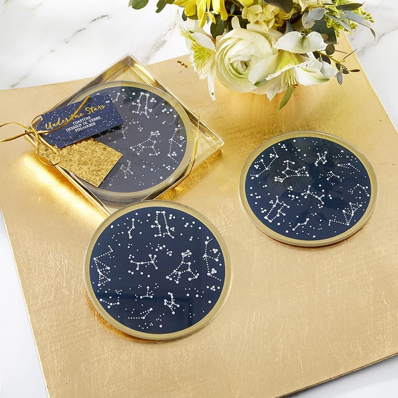 Kate Aspen Under the Stars Coaster Set, Navy/Gold/White - Image 5